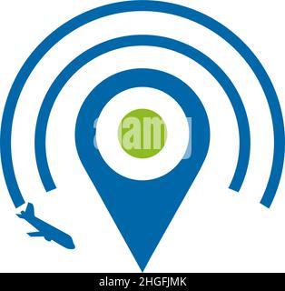 Reiseunternehmen Logo Design Vektor verführen mit Flugzeug Symbol Illustration Stock Vektor