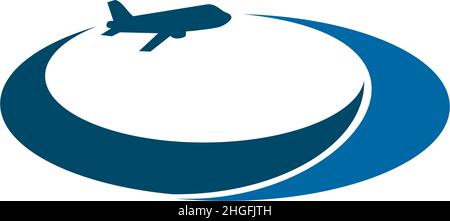 Reiseunternehmen Logo Design Vektor verführen mit Flugzeug Symbol Illustration Stock Vektor