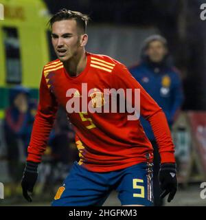 Shamrock Park, Portadown, Nordirland. 22. März 2018. Internationaler Fußball - 2019 UEFA Under 21 Championship Qualifier - Gruppe 2 - Nordirland gegen Spanien. Fabian Ruiz (5) Stockfoto