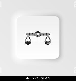 Balance, Gerechtigkeit, Skalen neumorphischen Stil Vektor-Symbol. Einfache Elementdarstellung aus UI-Konzept. Balance, Gerechtigkeit, Skalen neumorphischer Stilvektor i Stock Vektor