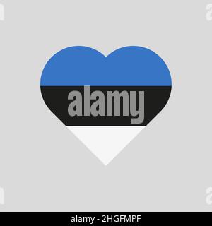 Die Flagge Estlands in Herzform Stock Vektor