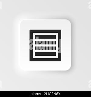 Vektor-Symbol im neumorphischen Stil. Einfache Elementdarstellung aus UI-Konzept. Vektor-Symbol im neumorphischen Stil. Vektorgrafik Finanzkonzept. Stock Vektor