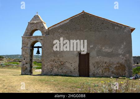 Kirche im Schloss von Methoni, Griechenland Stockfoto