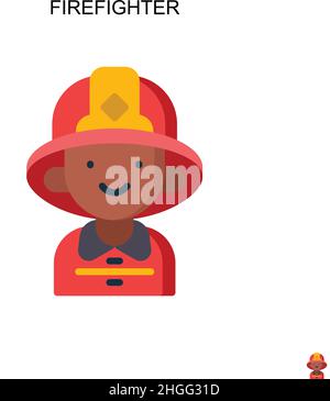 Firefighter einfaches Vektor-Symbol.perfekte Farbe modernes Piktogramm auf bearbeitbaren Strich. Feuerwehrmann-Symbole für Ihr Geschäftsprojekt Stock Vektor