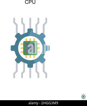 CPU einfaches Vektor-Symbol.perfekte Farbe modernes Piktogramm auf editierbare Kontur. CPU-Symbole für Ihr Geschäftsprojekt Stock Vektor