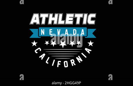 Retro College Varsity nevada State Slogan california urban T-Shirt Monogramm Text Vektor Vorlage Stock Vektor