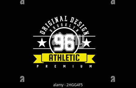 New York Athletic Dept. Varsity Sport Urban T-Shirt Monogramm Text Vektor Vorlage Urban T-Shirt Monogramm Text Vektor Vorlage Stock Vektor