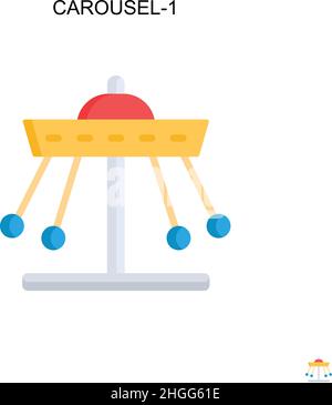 Carousel-1 einfaches Vektor-Symbol.perfekte Farbe modernes Piktogramm auf bearbeitbaren Strich. Carousel-1-Symbole für Ihr Geschäftsprojekt Stock Vektor