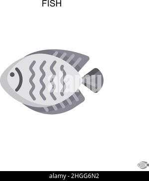 Fisch einfaches Vektor-Symbol.perfekte Farbe modernes Piktogramm auf editierbare Kontur. Fischsymbole für Ihr Geschäftsprojekt Stock Vektor