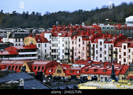 Goteborg Haga Touristisches Distrikt-Luftpanorama, Schweden, Göteborg Stockfoto