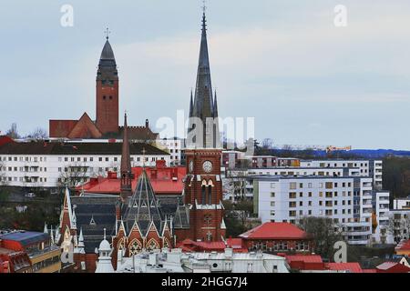 Haga Oscar Fredrik Kirche Luftbild, Göteborg Schweden, Göteborg Stockfoto