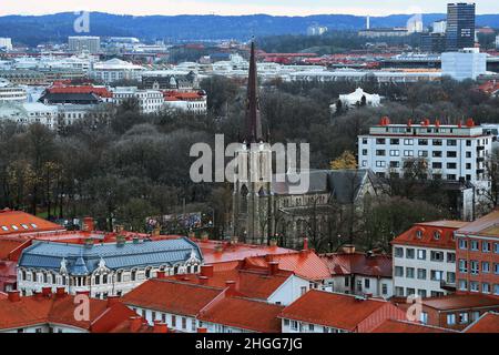 Goteborg Haga Bezirk und Kirche Luftpanorama, Schweden, Göteborg Stockfoto