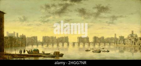 Claude de Jong - Blick auf die London Bridge - 1650 Stockfoto