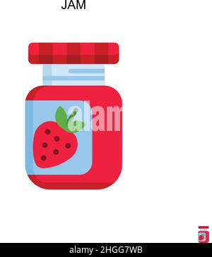 Jam einfaches Vektor-Symbol.perfekte Farbe modernes Piktogramm auf bearbeitbare Kontur. Jam-Symbole für Ihr Geschäftsprojekt Stock Vektor