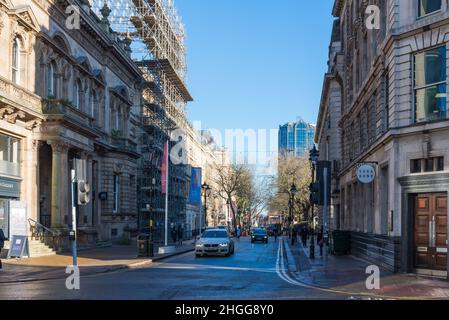 Blick auf die Colmore Row im Finanzviertel von Birmingham Stockfoto