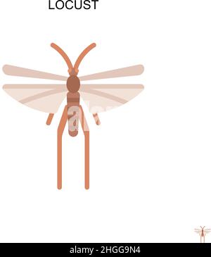 Locust einfache Vektor-Symbol.perfekte Farbe modernes Piktogramm auf bearbeitbare Kontur. Locust-Symbole für Ihr Geschäftsprojekt Stock Vektor