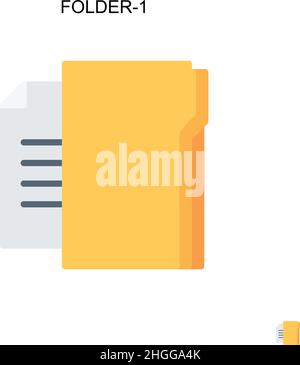Folder-1 einfaches Vektor-Symbol.perfekte Farbe modernes Piktogramm auf bearbeitbarer Kontur. Folder-1-Symbole für Ihr Geschäftsprojekt Stock Vektor