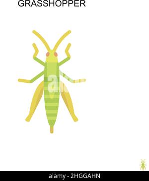 Grasshopper einfaches Vektor-Symbol.perfekte Farbe modernes Piktogramm auf bearbeitbaren Strich. Grasshopper-Symbole für Ihr Geschäftsprojekt Stock Vektor