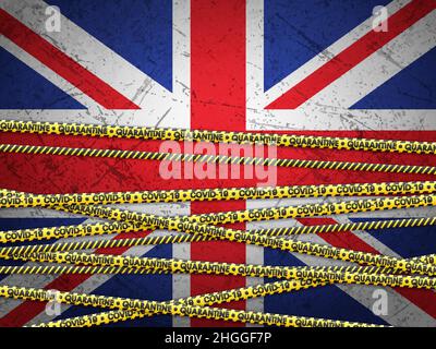 UK in Quarantäne texturierten Hintergrund. Vektorgrafik. Stock Vektor