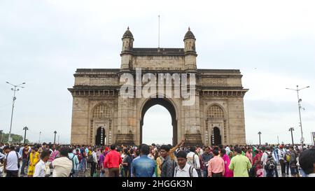 Gateway of India, während Monsoon Mumbai, Maharashtra, Indien. Stockfoto