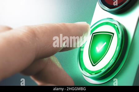 Zusammengesetztes Bild zwischen einer Handfotografie und einem 3D-Hintergrund. Stockfoto