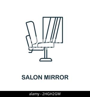 Symbol „Salon Mirror“. Line-Element aus Friseur-Sammlung. Lineares Salon Mirror Icon-Zeichen für Webdesign, Infografiken und mehr. Stock Vektor