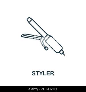 Styler-Symbol. Line-Element aus Friseur-Sammlung. Lineares Styler Icon-Zeichen für Webdesign, Infografiken und mehr. Stock Vektor