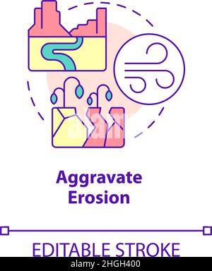 Symbol für das Konzept der erschwerten Erosion Stock Vektor