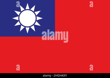 Taiwanesisches Flaggenvektorsymbol. Die Flagge von Taiwan. Stock Vektor
