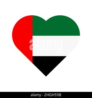 FAG der Vereinigten Arabischen Emirate in Herzform Stock Vektor