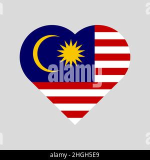 Die Flagge Malaysias in Herzform Stock Vektor