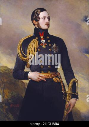 Prinz Albert von Sachsen-Coburg und Gotha, Prinz Franz Albrecht August Karl Emanuel von Sachsen-Coburg-Saalfeld, Herzog von Sachsen, 26. August 1819 - 14. Dezember 1861, war ein deutscher Prinz aus dem Hause Sachsen-Coburg und Gotha / Prinz Albert von Sachsen-Coburg und Gotha, Prinz Franz Albrecht August Karl Emanuel von Sachsen-Coburg-Saalfeld, Herzog zu Sachsen, 26. 1819. - 14. August. Dezember 1861, war ein deutscher Prinz aus dem Haus Sachsen-Coburg und Gotha, Historisch, historisch, digital verbesserte Reproduktion eines Originalkunstwerks aus der Zeit / digital restaurierte Reproduktion einer Originalvor Stockfoto