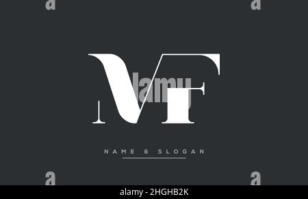 Moderner abstrakter Buchstabe MF, FM-Logo. Minimaler MF-, FM-initialer Symbolvektor Stock Vektor