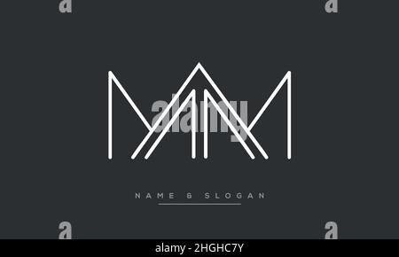 Moderner abstrakter Buchstabe MM, M-Logo-Design. Minimaler MM-, M-initialer Symbolvektor Stock Vektor
