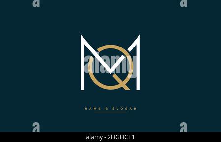 Moderner abstrakter Buchstabe MQ, QM-Logo-Design. Minimaler MQ, anfänglich auf QM basierender Symbolvektor Stock Vektor