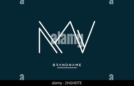 Modernes Design mit abstraktem Buchstaben MV, VM-Logo. Minimaler MV-, VM-initialer Symbolvektor Stock Vektor