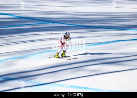 Ramona SIEBENHOFER (AUT) während des FIS Ski World Cup 2022 - Damen Super Giant, alpines Skirennen in Cortina d'Ampezzo, Italien, Januar 21 2022 Stockfoto