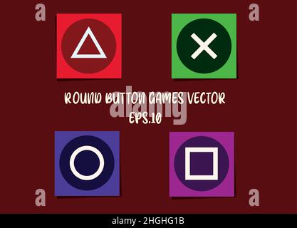 Schaltflächen Symbol Symbole Spiele für Ihr Design, Web, Sammlung und mehr Stock Vektor