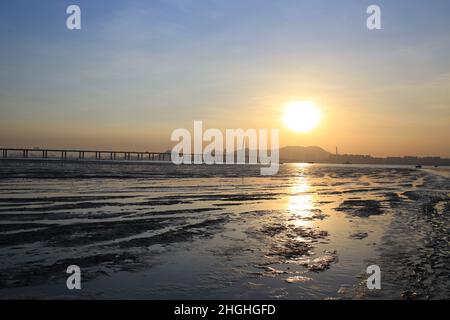 Die Feuchtgebiete von ha pak hai in yuen Long, hongkong Stockfoto