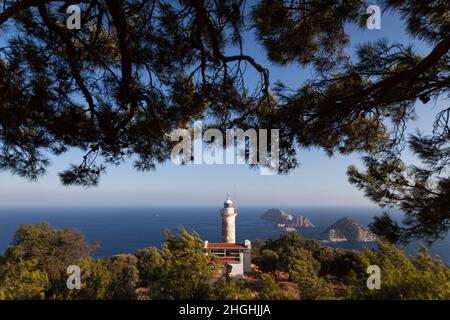 Kumluca, Antalya, Türkei - Juni 21 2018: Gelidonya Lighthouse, Antalya, Türkei Stockfoto