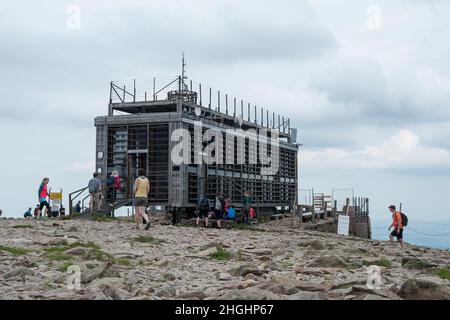 Auf dem Weg nach Śnieżka, Woiwodschaft Niederschlesien, im Südwesten Polens, Europa Stockfoto