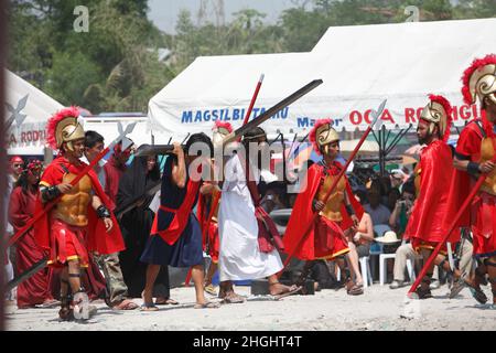 Kreuzigung auf den Philippinen, San Pedro Cutud, San Fernando Stockfoto