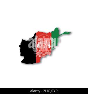 Afghanistan - Nationalflagge in Form einer Landkarte Stock Vektor