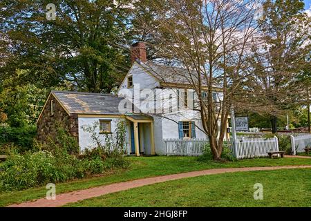 Titusville,NJ,USA,10,28,2021 Blick auf das Wahrzeichen Nelson House in Washington Crossing Historic Park, Hunterdon County, New Jersey, USA. Stockfoto