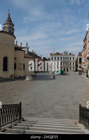 Eine allgemeine Sicht auf Venedig, nachdem die Regierung eine virtuelle Sperre des Nordens von Italien verhängt hatte. Venedig, Italien März 22 2020. (MVS) Stockfoto