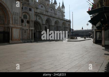 Eine allgemeine Sicht auf Venedig, nachdem die Regierung eine virtuelle Sperre des Nordens von Italien verhängt hatte. Venedig, Italien März 30 2020. (MVS) Stockfoto