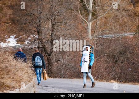 Monte Carlo, Monaco. 21st Januar 2022. FANS, FANS, PUBLIKUM, ZUSCHAUER während der Rallye-Weltmeisterschaft 2022, Ausgabe 90th der Rallye Monte Carlo vom 20. Bis 23. Januar 2022 in Monaco - Foto Grégory Lenormand / DPPI Credit: DPPI Media/Alamy Live News Stockfoto