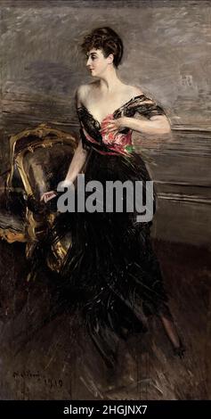 Boldini Giovanni - Privatsammlung - Portrait de la princesse Cécile Murat, Ney d'Elchingen - 1910 - Öl auf Leinwand 239 x 130 cm - Stockfoto