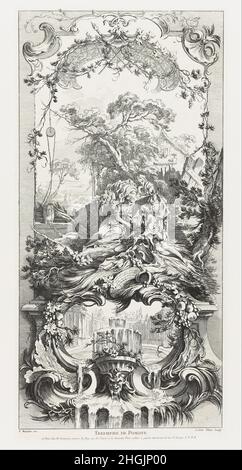 Charles-Nicolas Cochin der Jüngere - Screen Design- Triomphe de Pomone (Triumph von Pomona) von Nouveaux Morceaux pour des paravents (Ne... Stockfoto