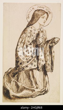 Dante Gabriel Rossetti - Launcelot am Schrein der Heiliger Gral - Studie für den Engel des Heiligen Gral Stockfoto